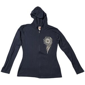 Harley-Davidson Dark Blue Hoodie with Sun Graphic
